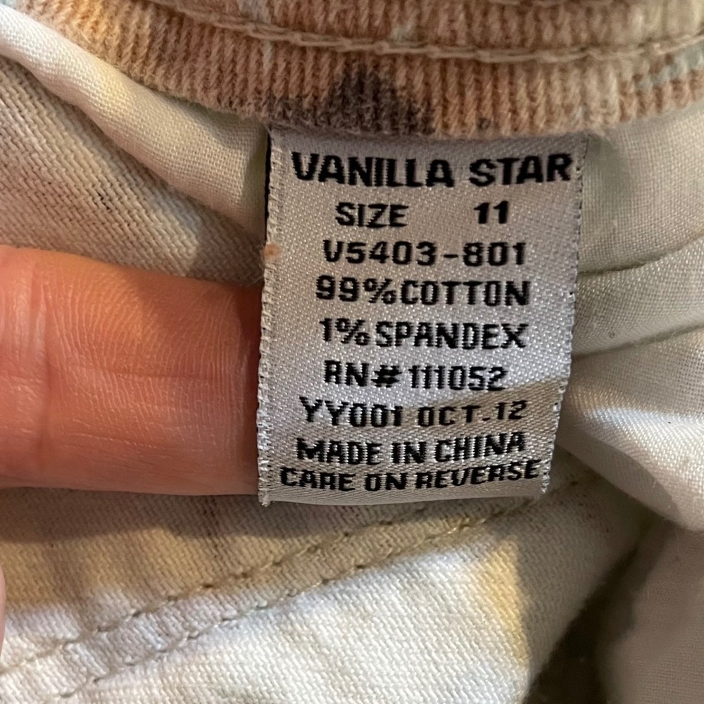 Vanilla Star Floral Print Skinny Jeans Blue Peach Flower Low Rise Size 11 - Picture 13 of 13